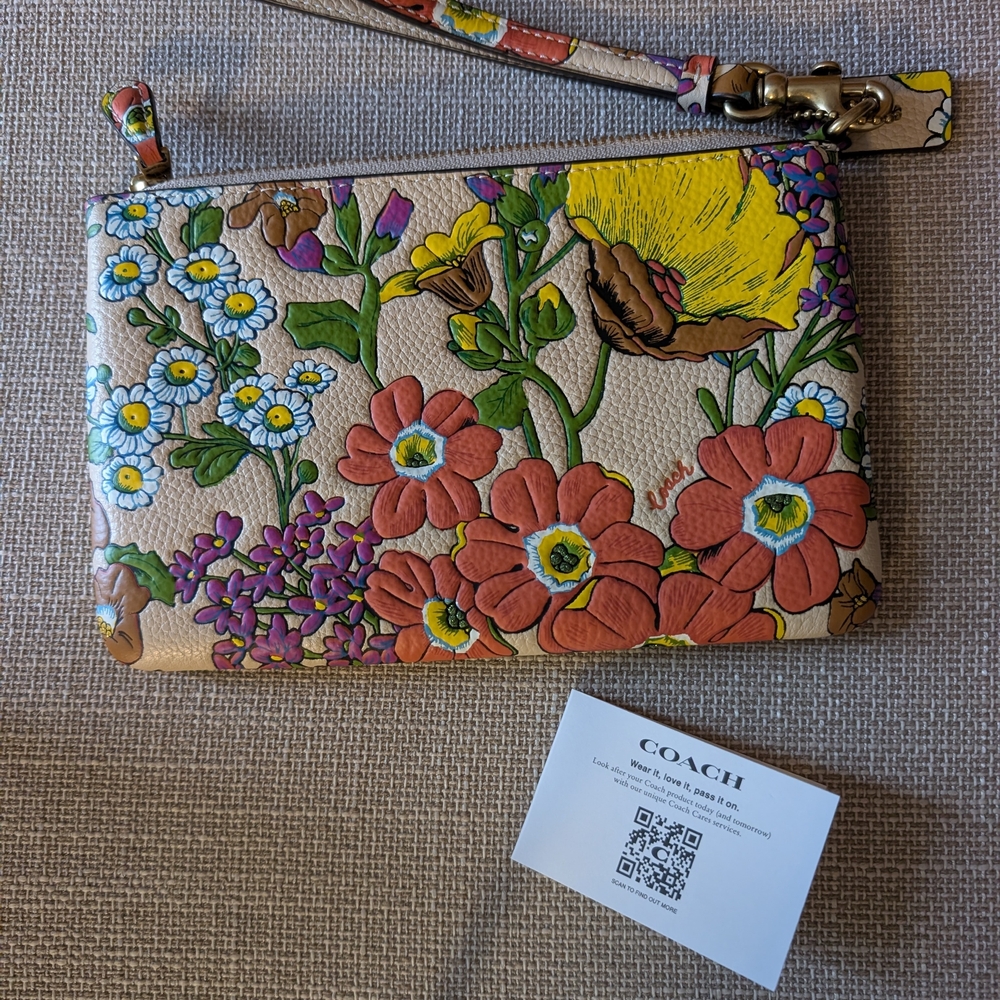 Coach Multicolor Floral Wristlet